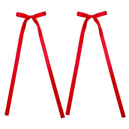 2 PCs Ribbon Bow Elegant 2000er Stil Seitenclip Bow Haarclip Süße Mädchen Fairy Bow Langer Bogenknoten Balletcore von LLINthy
