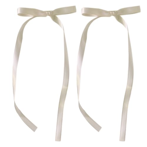 2 PCs Ribbon Bow Elegant 2000er Stil Seitenclip Bow Haarclip Süße Mädchen Fairy Bow Langer Bogenknoten Balletcore von LLINthy