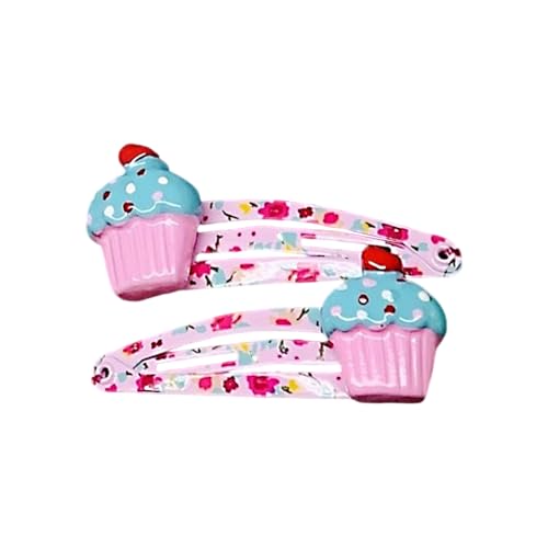 2pcs Haarclip Für Mädchen Bezaubernde Blumen Und Kuchenmuster Kinderhaarverzierungen Ideal Für Party Haarstück von LLINthy