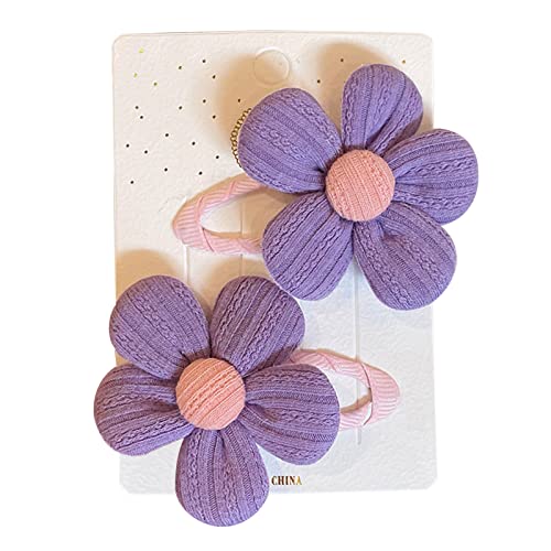 2pcs Niedliche Blumenform Haarnadeln Heiße Mädchen Farbenfrohe Haare Clip Stoffs Kopfschmuck Stil Haarclip Für Frauen Teenager von LLINthy