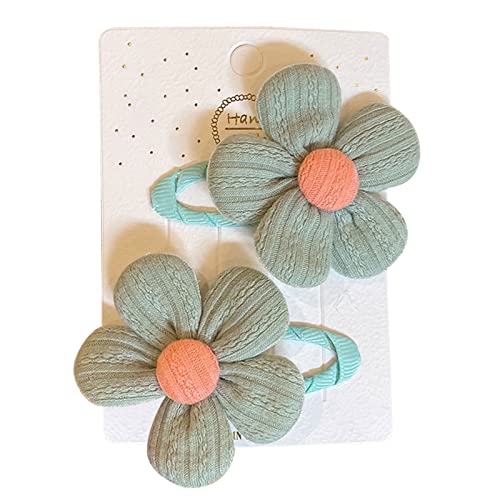 2pcs Niedliche Blumenform Haarnadeln Heiße Mädchen Farbenfrohe Haare Clip Stoffs Kopfschmuck Stil Haarclip Für Frauen Teenager von LLINthy