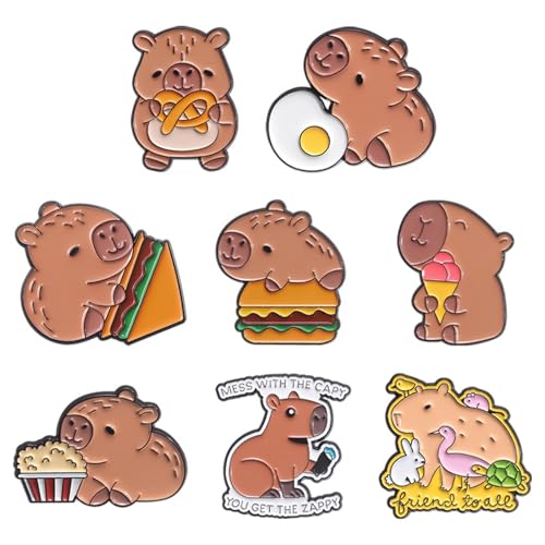 LLINthy 8pcs Capybaras Revers Pins Tierabzeichen Für Rucksack Oder Kleidungsdekoration Handgefertigtes Statement Juwely Für Frauen Party Tragen Accessoires LLINthy 8pcs Capybaras Revers Pins Tierabzeichen Für Rucksack Oder Kleidungsdekoration Handgefertigtes Statement Juwely Für Frauen Party Tragen Accessoires von LLINthy