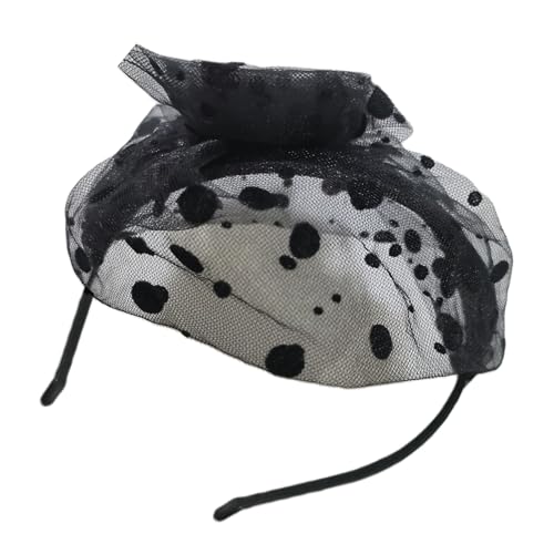 Beliebtes Spitzen Bowknot Stirnband Süßes Ballett Gepunktete Haarband Für Cocktails Party von LLINthy