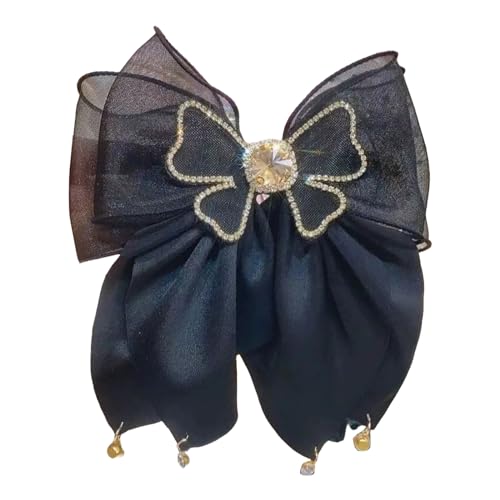 Bowknot Haarnadeln Mit Strasssteinen Heiße Mädchen Garn Bowknot Frühlingshaarclip Hochzeit Haarclip Für Frauen Pferdeschwanz Haare Clip von LLINthy