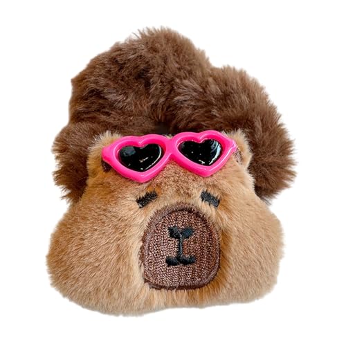 Cartoon Capybaras Pelzige Scrunchies Haarbiege Party Kopfstück Fun Hair Krawatte Für Musikfestivals Lustige Fotokabine Requisiten von LLINthy