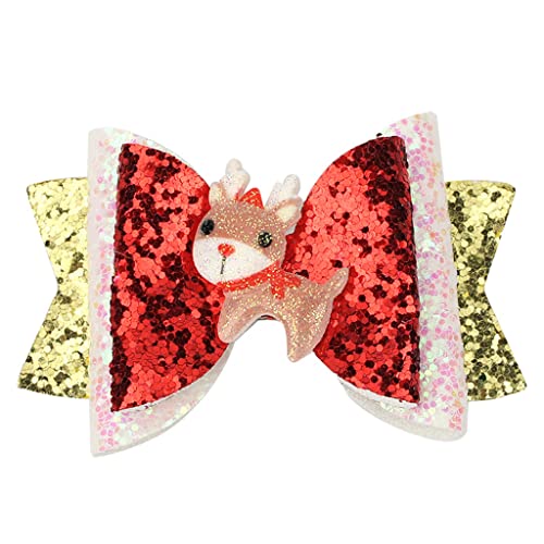Elk Weihnachtsbaum Haarklammern Pailletten Haarnadel Weihnachten Glitzer Bowknot Barrettes Nicht Slip Kopfstück Party Foto Requisiten von LLINthy