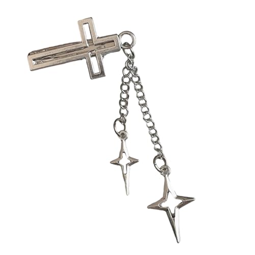 Fashion Croses Hair Clip Legierung Lässige Haar Accessoires Stilvolle Star Quasten Openwork Für Mädchen Frauen Silber von LLINthy