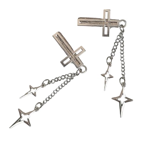 Fashion Croses Hair Clip Legierung Lässige Haar Accessoires Stilvolle Star Quasten Openwork Für Mädchen Frauen Silber von LLINthy