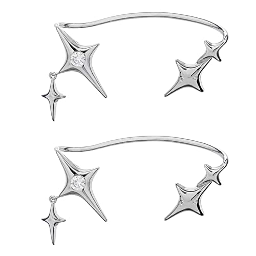Fashion Star Clip Ohrringe Funkelnde Ohrmanschette Schmuck Geschenk Einfacher Kletterer Wickel Party Schmuck Ohr Kletterer Crawler Ohrringe Hypoallergene von LLINthy