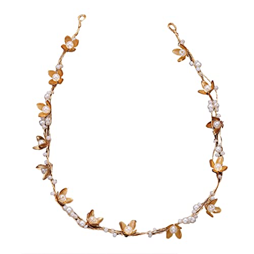 Faux Pearl Hair Band Dünne Seitenhaarband Glänzende Blumenform Hoop Stirnband Dünnes Stirnband Für Mädchen Haarzubehör von LLINthy