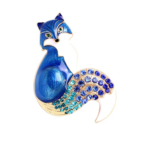 LLINthy Foxes Brosche Strasssteine ​​Charm Pin Animal Badge Schmuck Rucksack Dekoration Modeaccessoires Für Jackets Kleidung Modeaccessoires von LLINthy
