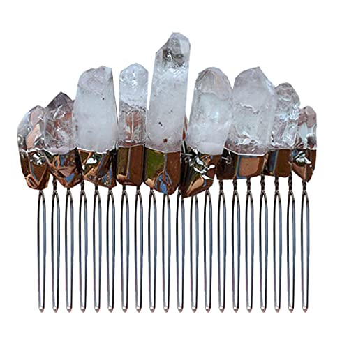 Für Rohe Kristall Gothic Queen Crown Hair Combs Clip Vintage Metal Hair Hoop Wunderschöne Halloween Kostüm Haar Accesso von LLINthy