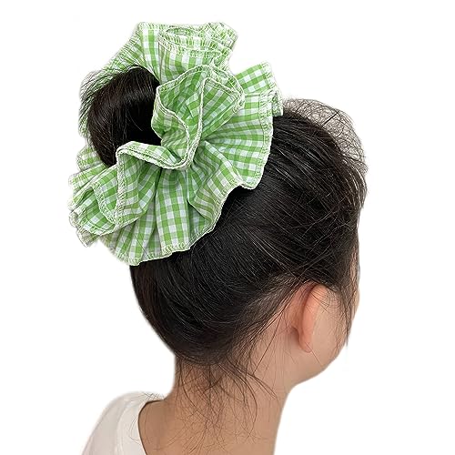 Geschichtete Spitzenverkleidung Haarrunchies Übergroße Elastische Haarseile Weiche Haarseile Frühlingshaarzubehör Für Mädchen von LLINthy