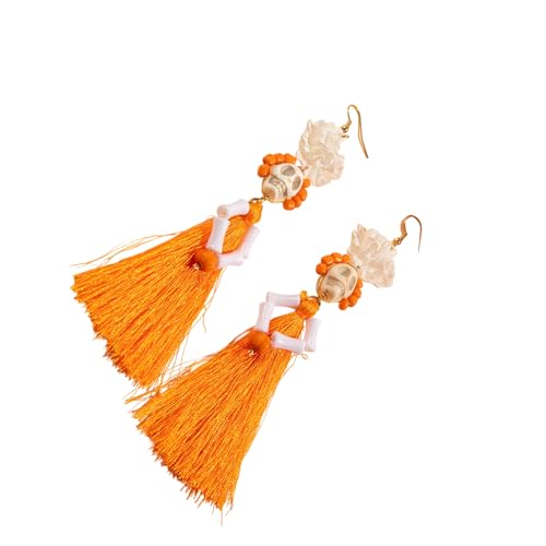 Gothic Punk Halloweens Skelett Dangle Ohrringe Quasten Fringe Schmuck Für Frauen Party Accessoires Langes Quasten Ohrschmuck von LLINthy