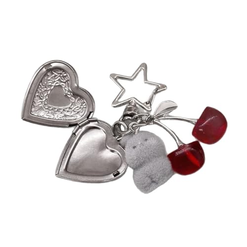 Kaninchen Cherries Rahmen Keychain Künstlerisches Design Leichtes Robustes Schlüsselzubehör Für Taschen Und Autoschlüssel Leichter Stabiler Keychain von LLINthy