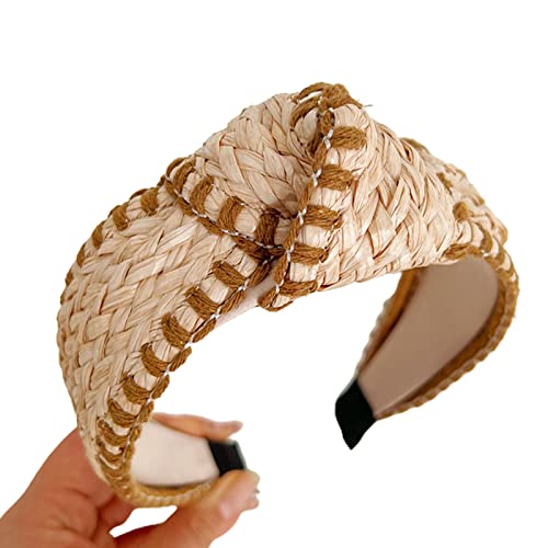 Kopfbedeckung Prom Birthday Hair Bands Gewebt Stroh Ungezwungene Kopfbedeckung Elegante Dame Haar Kopfstück Accessoires von LLINthy