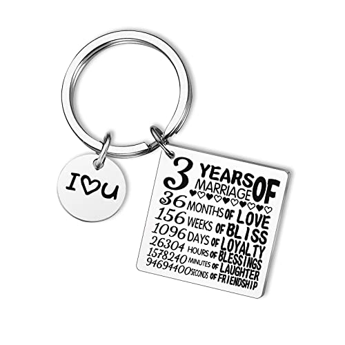 LLINthy 1-10-jähriges Jubiläum Geschenk Keychain Edelstahl Keyring Keychain Memorial Engagement Hochzeit Schmuck Vorhanden Hochzeitsschlüsselketten von LLINthy