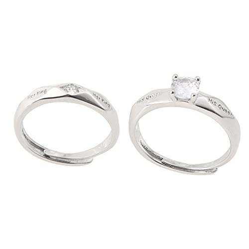 LLINthy 1 Paar Seine Königin Und Ihr Königspaar Ringe Set Hochzeitsvergütung Versprechen Jubiläum Valentinstag Schmucklegierung Ringe Für Frauen Männer von LLINthy