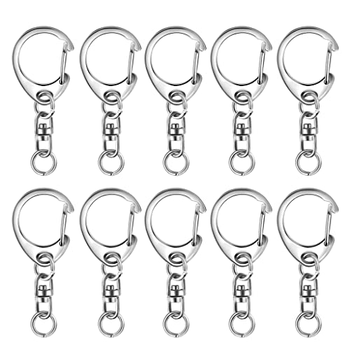 LLINthy 10 PCs Für Den Schlüsselring Mit Ketten D Schnapphaken Split Keychain Metall Für Schlüsselring Hardware Mit 8 Mm Offener Sprungring Und Schlüsselring Mit Kettengold Und Open Jumpringen von LLINthy