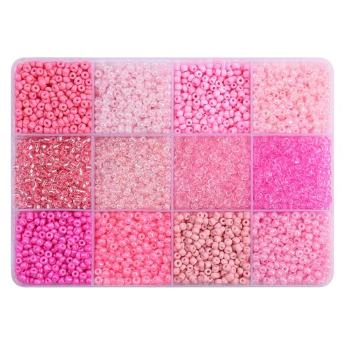 LLINthy 12 Gitter Spacer Perlen Charme Lose Perlen Armbänder Schmuckzubehör Acryl Textur Halskette Perlen Set Für Schmuckhandwerksvorräte von LLINthy