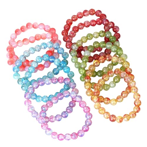LLINthy 12 Pcs Einzigartiges Charme Armband Rissen Glasperlen Armband Handgefertigtes Modezubehör Glasieren Textur Für Frau Mädchen Tägliches Wear Armband von LLINthy