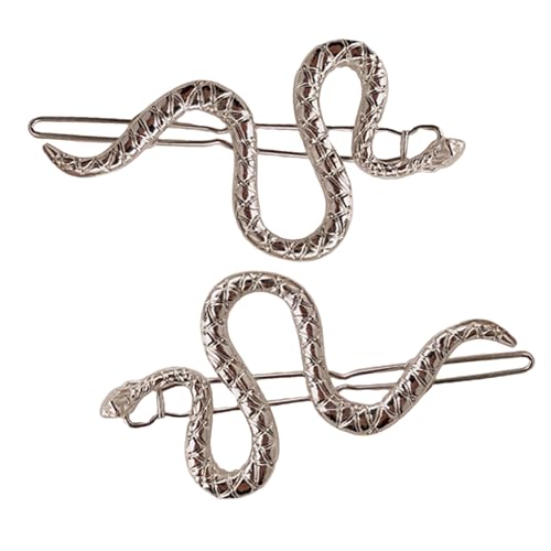 LLINthy 2pcs Schlangenstile Haarklammern Gold/Silber Farbe Haarnadeln Gothic Punk Metall Tierform Haarnadelzubehör Frauen Haare Clip von LLINthy
