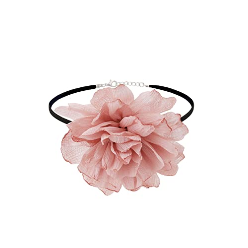 LLINthy Big Blumenkragen Halskette Gothic Black Colarmbone Kettenkette Halskette Schmuck Schmuckverzierung Perfekter Weihnachtsflocken Blumenkragen Halskette Für Frauen von LLINthy