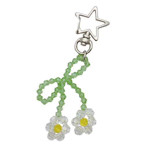LLINthy Blumener Schlüsselbund Exquisite Landbeutel Accessoire Perlen Key Perlen Und Leichtmetallmaterial Für Modeliebhaber Landschaftstil Keyring von LLINthy