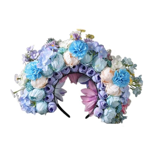 LLINthy Brautgirlanden Blumen Krone Hochzeit Stirnband Strand Kranz Haarkand Girls Haar Accessoire Frauen Hoop Requisiten Frauen Blumenhaarbänder von LLINthy