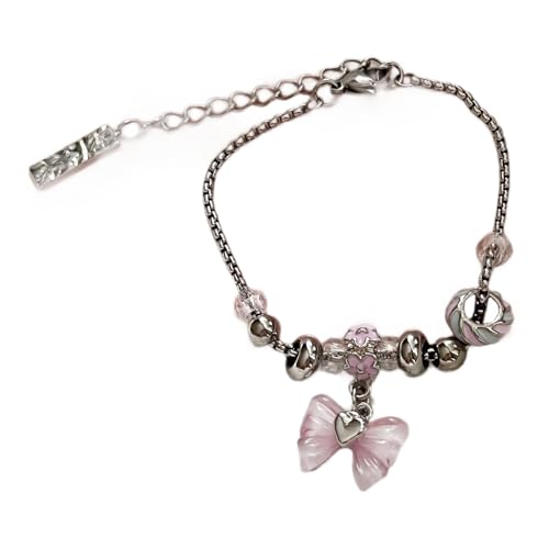 LLINthy Bunt Einstellbare Designs Kettenarmband Fußkettchen Mit Stahl Schmetterling Perlen Für Frauen Mädchen Kinder Geburtstagsgeschenke Schmetterling Designs Armband von LLINthy