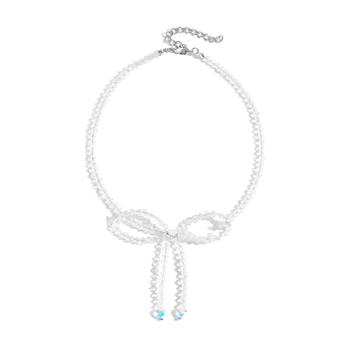 LLINthy Butterfly Bogen Halskette Bogenknoten Anhänger Colarmbone Kette Verstellbare Länge Neckkettenkragenbeinkette Für Frauen Mädchen Einzigartige Halskette von LLINthy