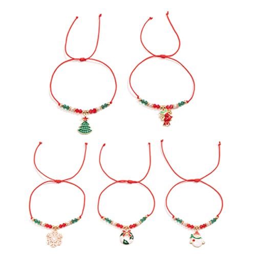 LLINthy Charme Weihnachtsarmband Elastizität Perlen Armband Handgefertigter Weihnachtsschmuck Für Partys Und Saisonale Geschenke Urlaubsmode Schmuck Set Geeignet von LLINthy