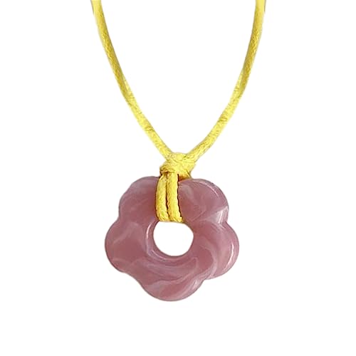 LLINthy Dopaminstil Ausgehöhltes Blütenheiztkette Acrylmaterial Einfacher Zartes Schmuck Für Frau Everyday Wear Acrylblüte Halskette von LLINthy