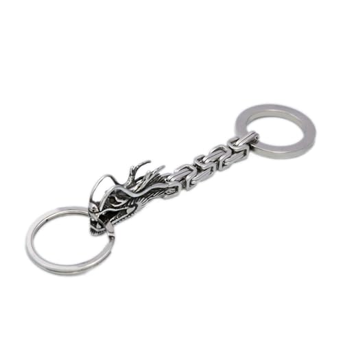 LLINthy Edelstahl Dargon Head Keychain Einzigartiger Schlüsselanhänger Tragbarer Schlüsselhalter Für Reisen Und Kreatives Geschenk Kompakte Schlüsselbund Für Den Täglichen Gebrauch Bietet von LLINthy