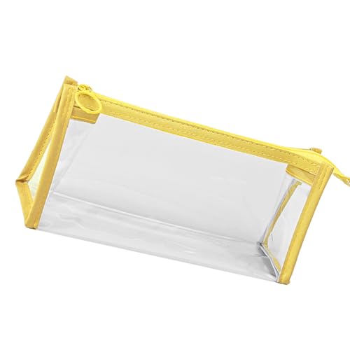 LLINthy Einfache Stiftbeutel Klare Bleistiftkoffer Bleistiftbeutel Praktische Taschen Make Up Ästhetik Stiftschule Schullieferungen Praktische Große Kapazität Klare Ästhetik von LLINthy