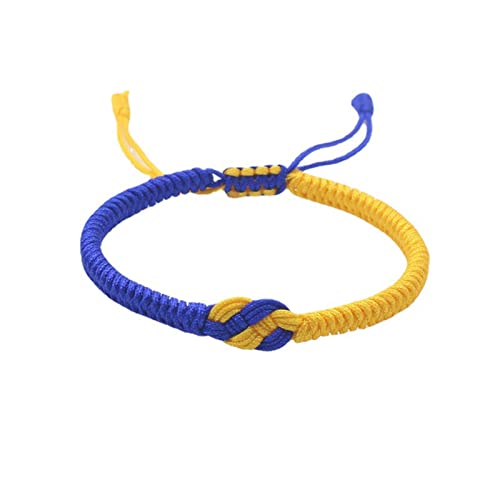 LLINthy Einstellbare Handgefertigte Geflochtene Armbandseil Gelb Und Blau Unisex Freundschaftsschnur Faden Armbänder Armband Schmuck Knoten Armband Für Frauen von LLINthy