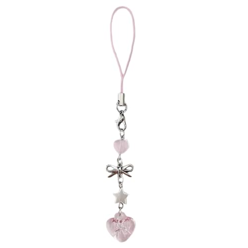 LLINthy Elegant Perlen Smartphone Cord Bowknot Herzstar Harz Keyring Für Frauen Mädchen Personalisierte Schlüsselbund Einzigartige Geschenk Mode Accessoire Für Frauen von LLINthy