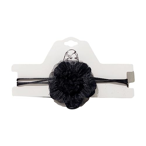 LLINthy Elegante Gaze Blumenhals Halsband Halskette Halskette Schmuck Schlüsselblatt Kette Halskette Temperament Langes Schnürhalsketten Kette Big Blumenhalskette Halskette Ribbon Für Frauen von LLINthy