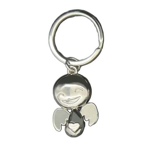 LLINthy Eleganter Engelsflügel Keyring Silber Anhänger Keychain Schutzzauber Für Fahrer Vielseitiges Telefon Lanyard Accessoires Keychain von LLINthy