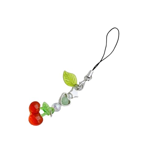 LLINthy Erdbeer/Kirsch Bag Anhänger Für Frauen Perlen Keyring Accessoire Bunte Obstschlüsselketten Rucksack Und Geldbeutel Dekorationsbeutel Accessoire von LLINthy