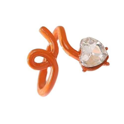 LLINthy Eröffnungsringe Herzringe Handschmuck Mode Ringe Legierung Textur Verstellbare Ringe Geeignet Für Mode Enthusiasten Elegantes Modeaccessoire von LLINthy