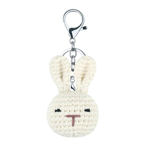 LLINthy Häkelnden Tierkopfschlüsselkäse Häkelschlüsselkette Rucksack Anhänger Acrylfasern Textur Für Geburtstags Weihnachtsfeier Netter Tieranhänger von LLINthy