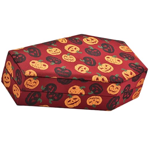 LLINthy Halloween Coffin Form Ringe Box Samtes Eheringe Für Schmucksammler Und Enthusiasten Accessoire Case Schmuckzubehör von LLINthy