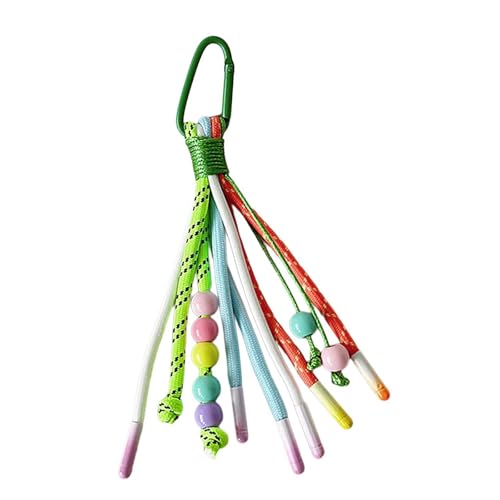 LLINthy Handgefertigter Farbenfroher Schlüsselhalter Stilvoller Ethnischer Schlüsselbund Mit Perlenschlüsselring Charme Perfekt Für Schlüssel Oder Tasche Charme Handwebienschlüsselkette von LLINthy
