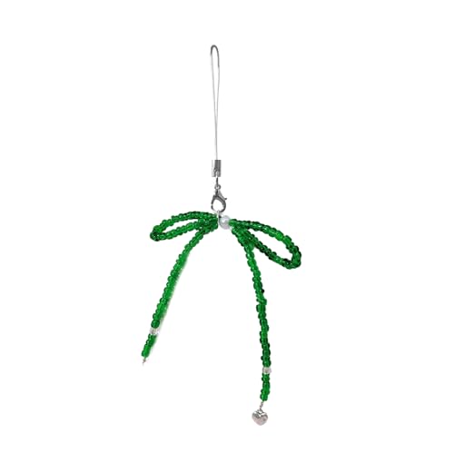 LLINthy Handgefertigter Glasperlen Bowknot Schlüsselbund Anhänger Elegant Bowknot Telefon Anhänger Stylish Telefon Charme Geschenk Für Frauen Mädchen Handy Dekoration von LLINthy