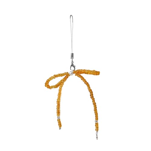 LLINthy Handgefertigter Glasperlen Bowknot Schlüsselbund Anhänger Elegant Bowknot Telefon Anhänger Stylish Telefon Charme Geschenk Für Frauen Mädchen Handy Dekoration von LLINthy