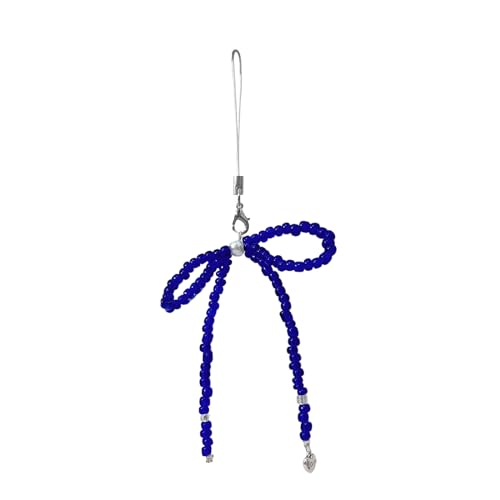 LLINthy Handgefertigter Glasperlen Bowknot Schlüsselbund Anhänger Elegant Bowknot Telefon Anhänger Stylish Telefon Charme Geschenk Für Frauen Mädchen Handy Dekoration von LLINthy