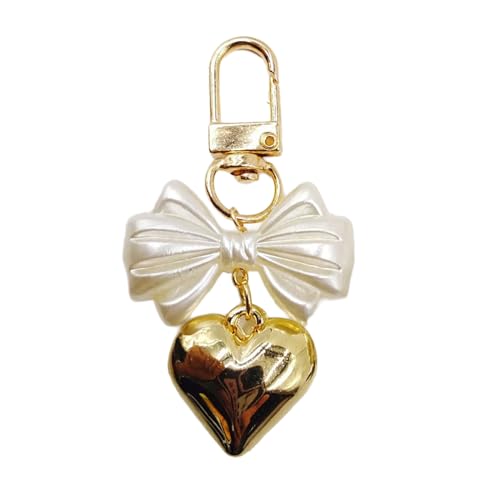 LLINthy Handgefertigter Schlüsselbuganhänger Anhänger Telefon Charme Bowknot Heart Keyring Für Frauen Mädchen Stilvolle Rucksackdekoration Für Mädchen Schlüsselbund Charme von LLINthy