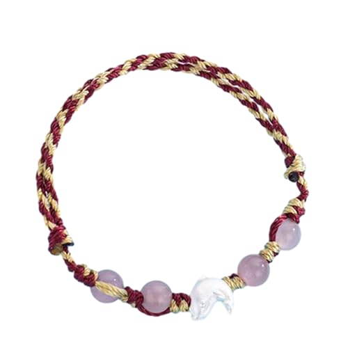 LLINthy Handgewebte Zeichnbare Armband Minimalistische Baumwollseilhandkette Mit Delphin Anhänger Vielseitiger Schmuck Für Alle Gelegenheiten Sommerstrandzubehör von LLINthy