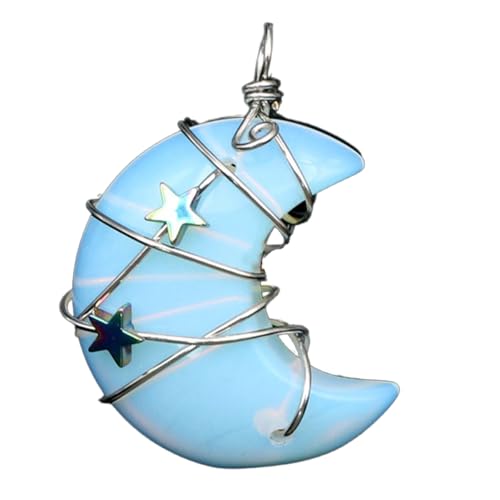 LLINthy Heilung Von Kristall Crescents Mond Anhänger Crescents Mond Und Sternhalskette Anhänger Naturstein Anhänger Schmuck Für Frauen Crescents Mond Anhänger von LLINthy